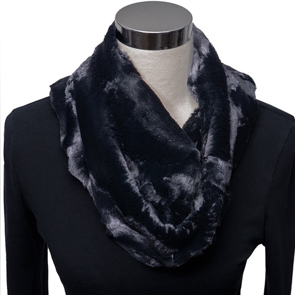 Black Fuzzy Infinity Scarf